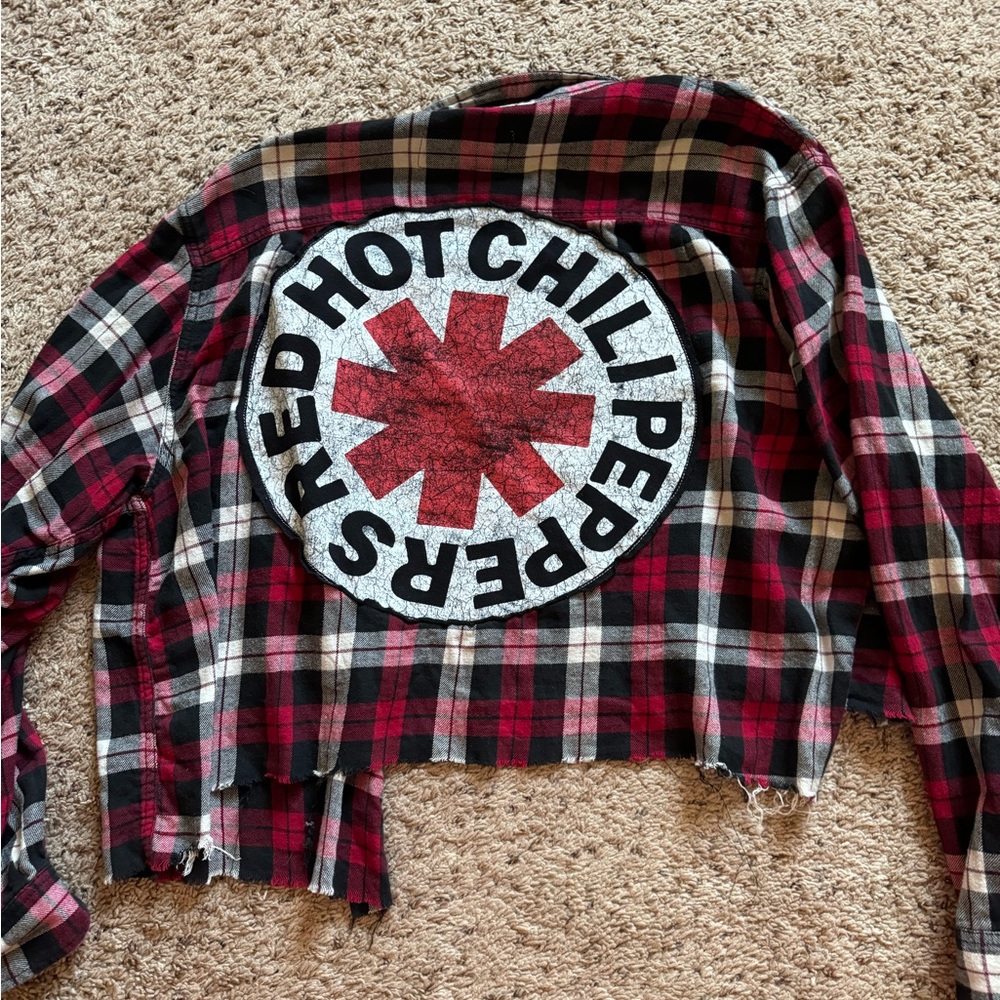 Red Hot Chili Peppers red and black button down Flannel